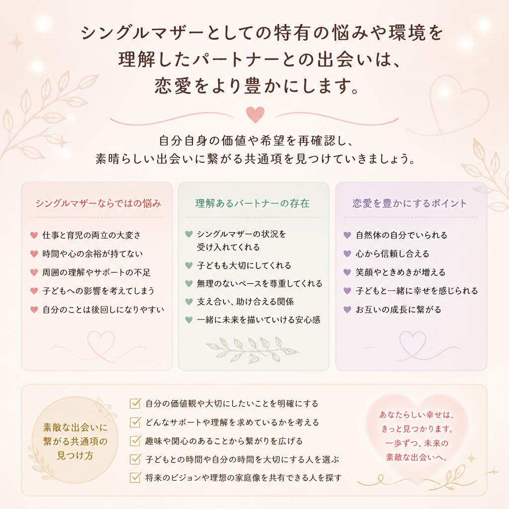 シングルマザーの恋愛、理想のパートナーを見つけるには？