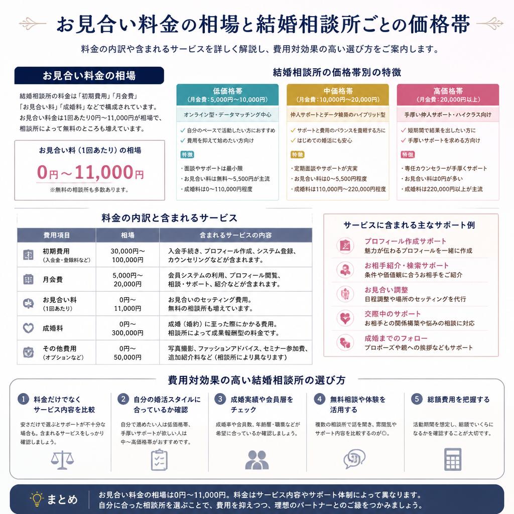 お見合い料金の相場とは？